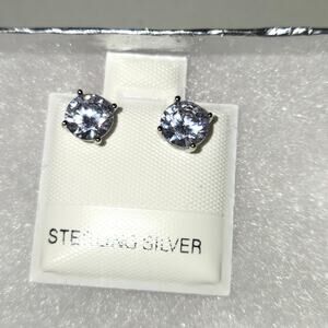 925 Premium Sterling Silver 5mm Vvs Crystal Earrings